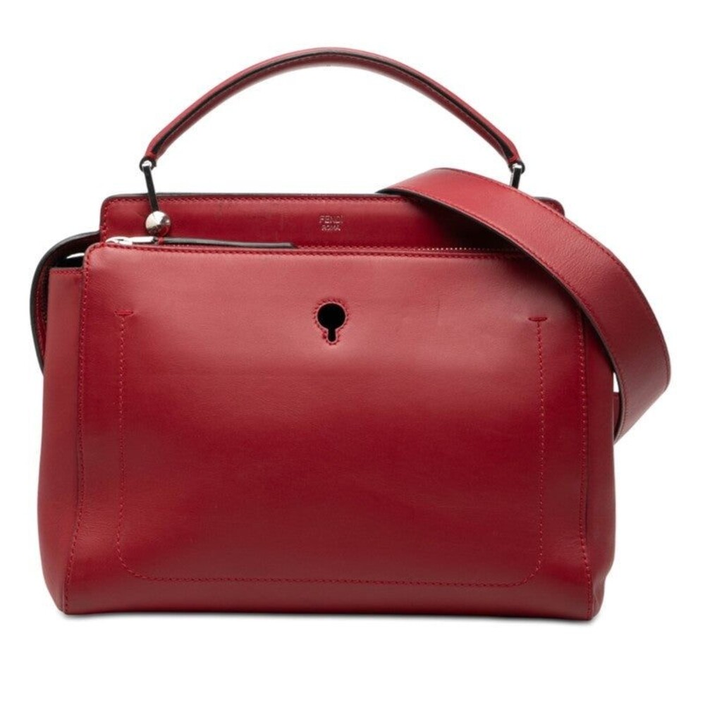 Fendi Dotcom Leather Handbag Red